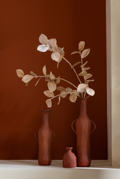 Vase Aluminium Terracotta Small (14x9x40cm)