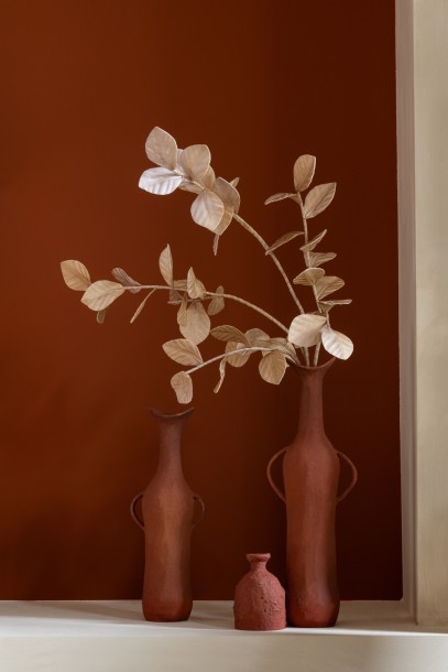 Vase Aluminium Terracotta Large (16x11x49cm)