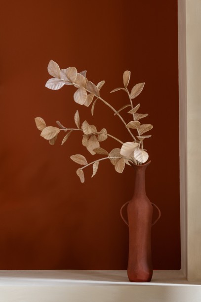 Vase Aluminium Terracotta Large (16x11x49cm)