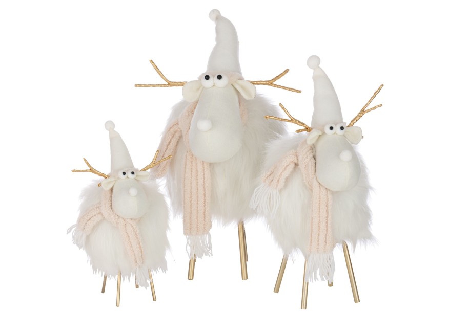 Reindeer With Hat White/Beige M