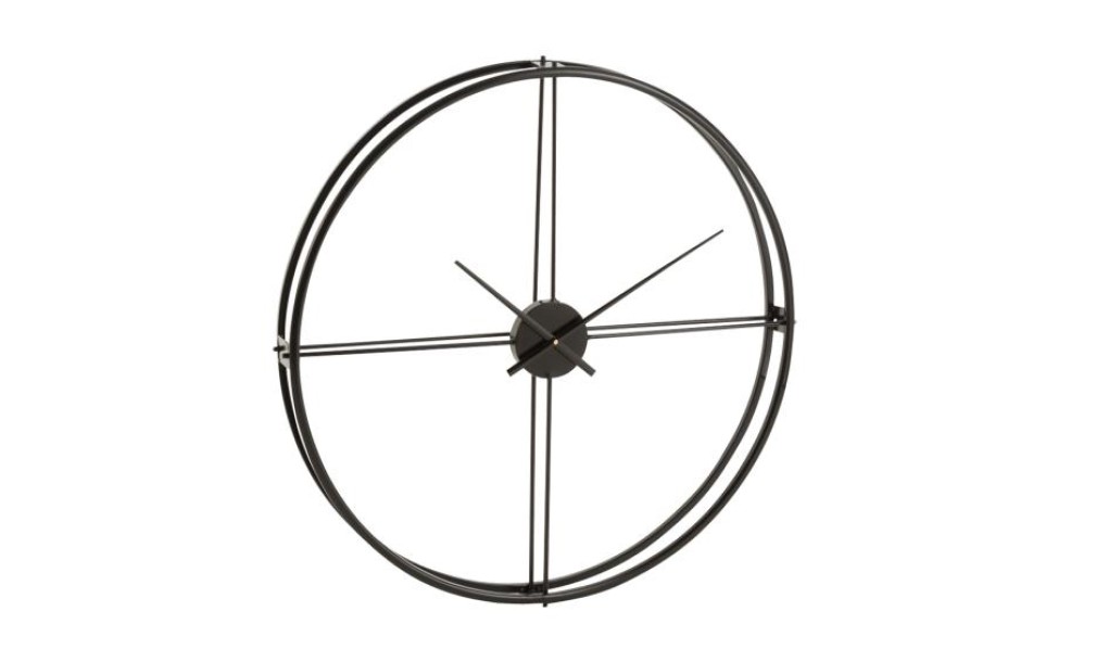 Clock Round Metal Black Small