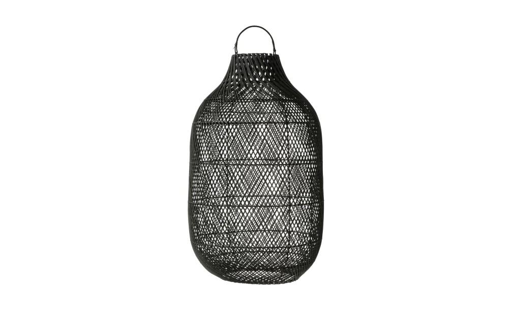 Cylinder Rattan Lantern Black XL