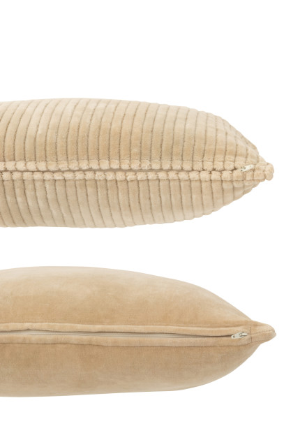 Cushion Velvet Beige Assortment Of 2