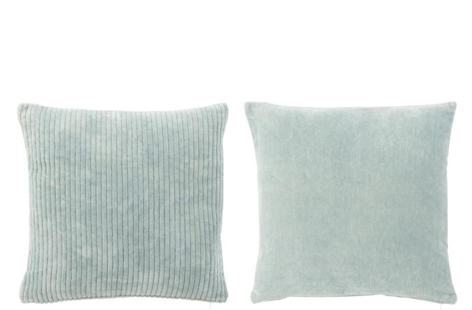 Cushion Velvet Blue Assortment Of 2