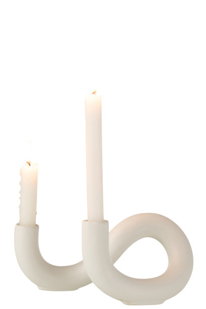 Torsion Candle Holder White 2 Candles