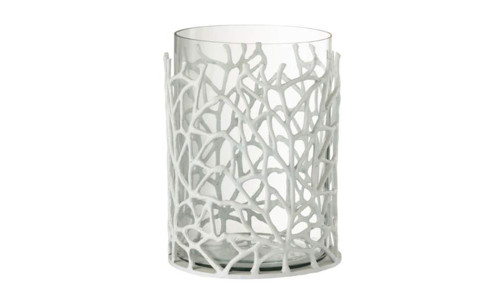 Hurricane Sea Candle Holder Metal White