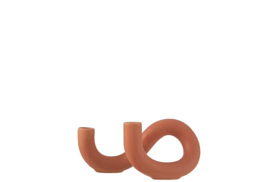 Candle Holder Torsion Orange 2 Candles