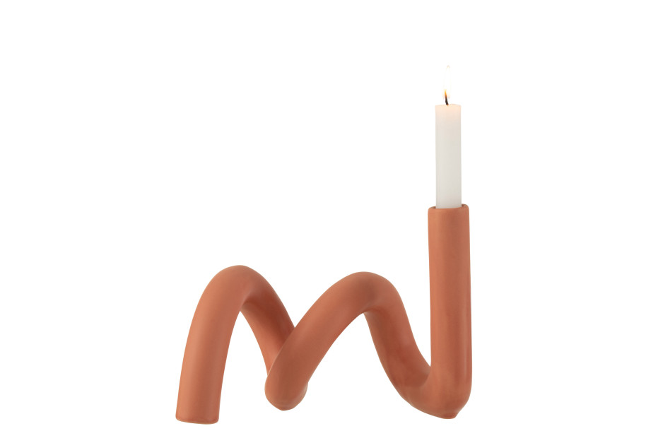 Candle Holder Twist Orange