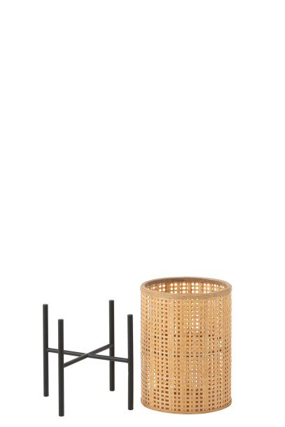 Lantern On Foot Bamboo Natural S