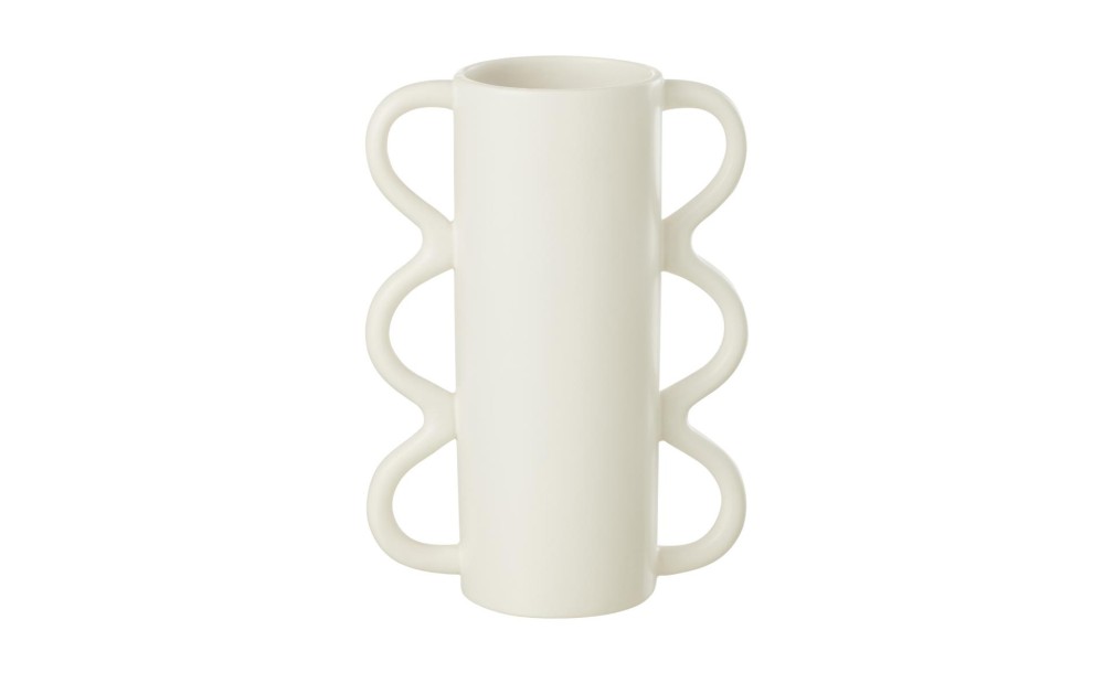 Wavy Handle Vase Dolomite White S