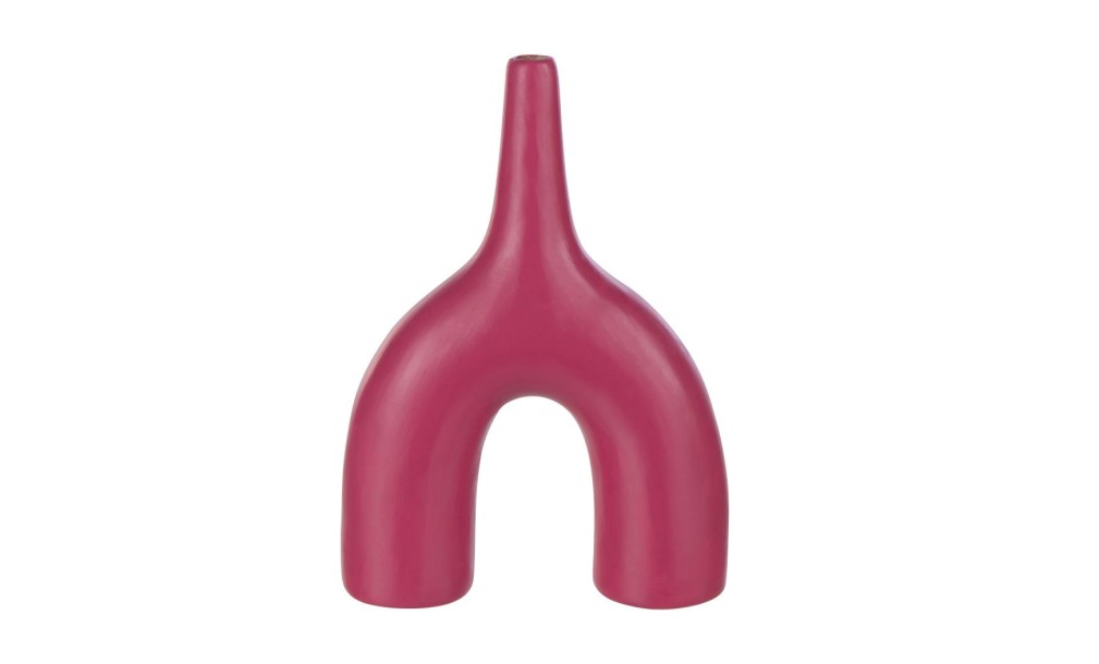 Abstract Shiny Vase Fuchsia S