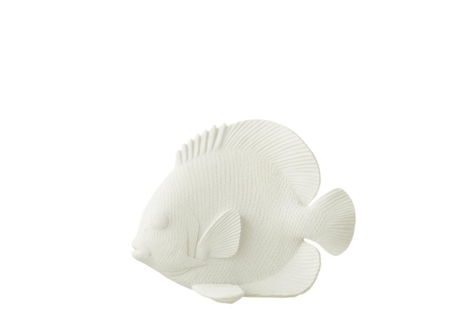 Flat Fish Polyresin White S