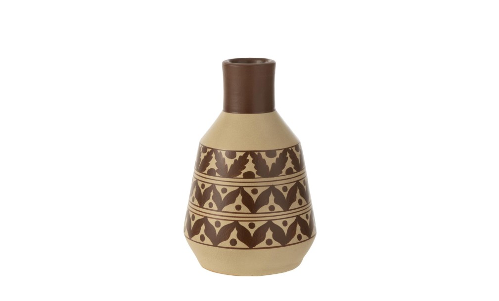 Leav Dots Vase Beige/Brown