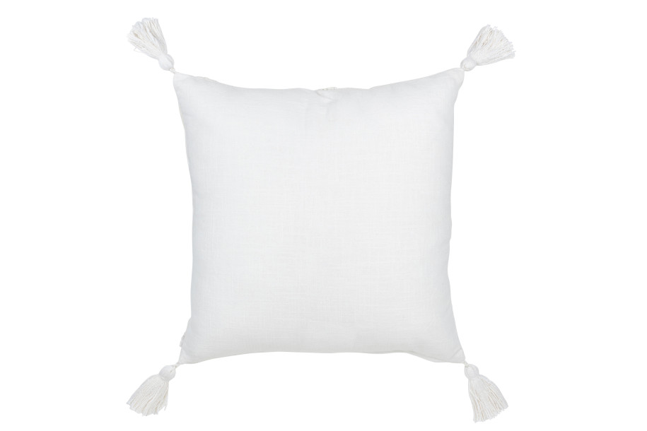 Tassel Cushion White