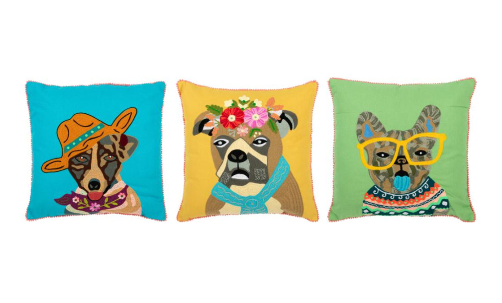 Dog Mix Cushion Assortment Of 3