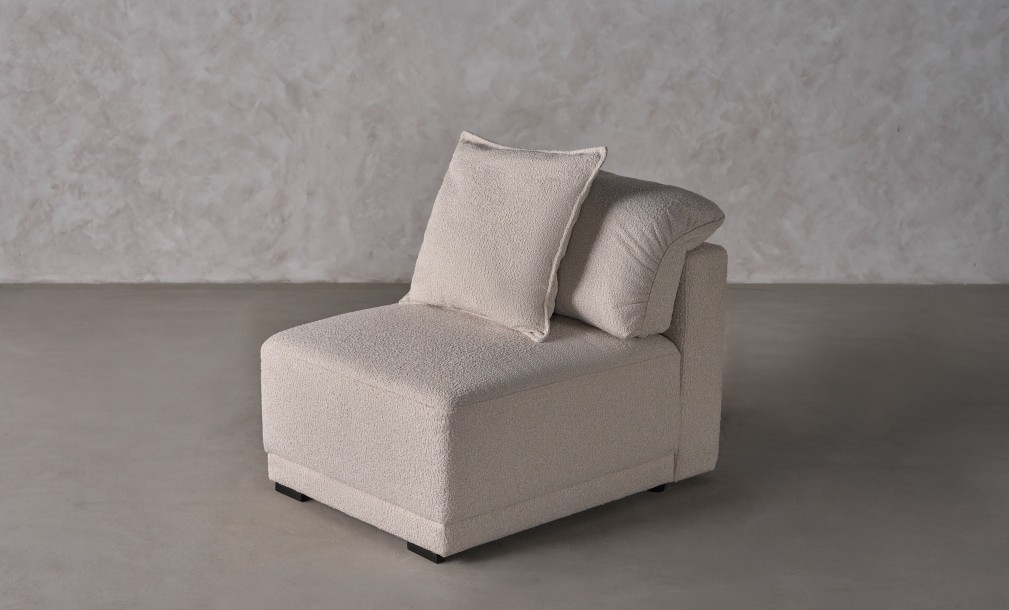 Nuvola Armless Sofa Section (Fabric: FIORD PLAIN col.102 (Cat. 3))