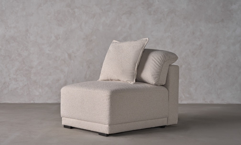 Nuvola Armless Sofa Section (Fabric: FIORD PLAIN col.102 (Cat. 3))