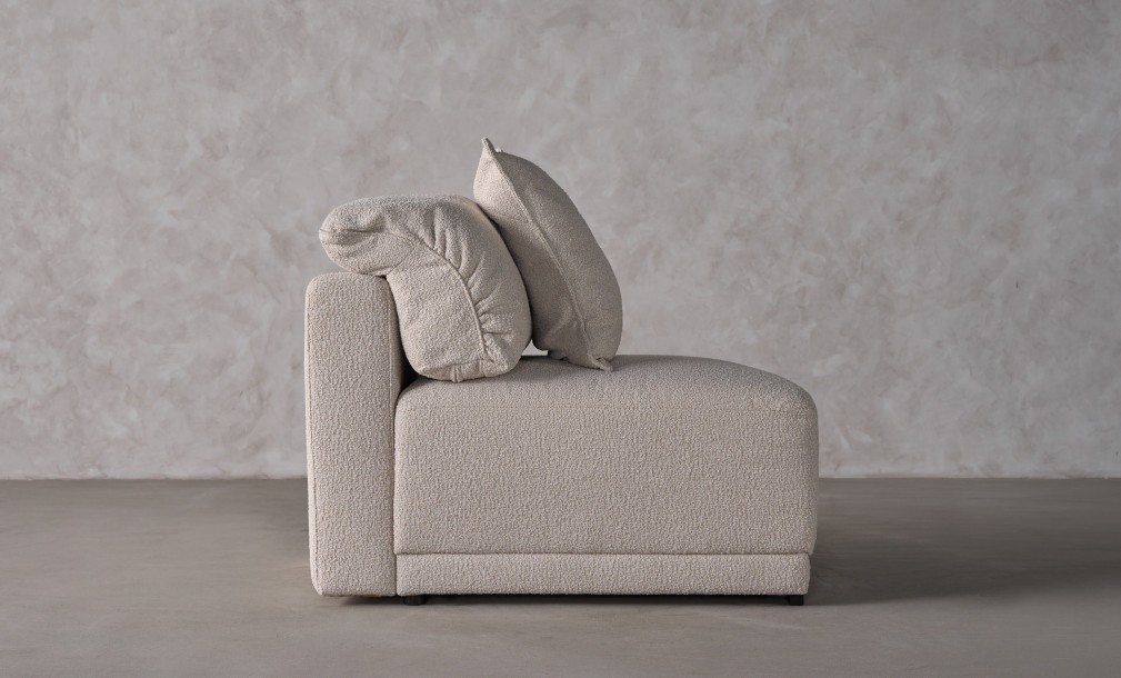 Nuvola Armless Sofa Section (Fabric: FIORD PLAIN col.102 (Cat. 3))