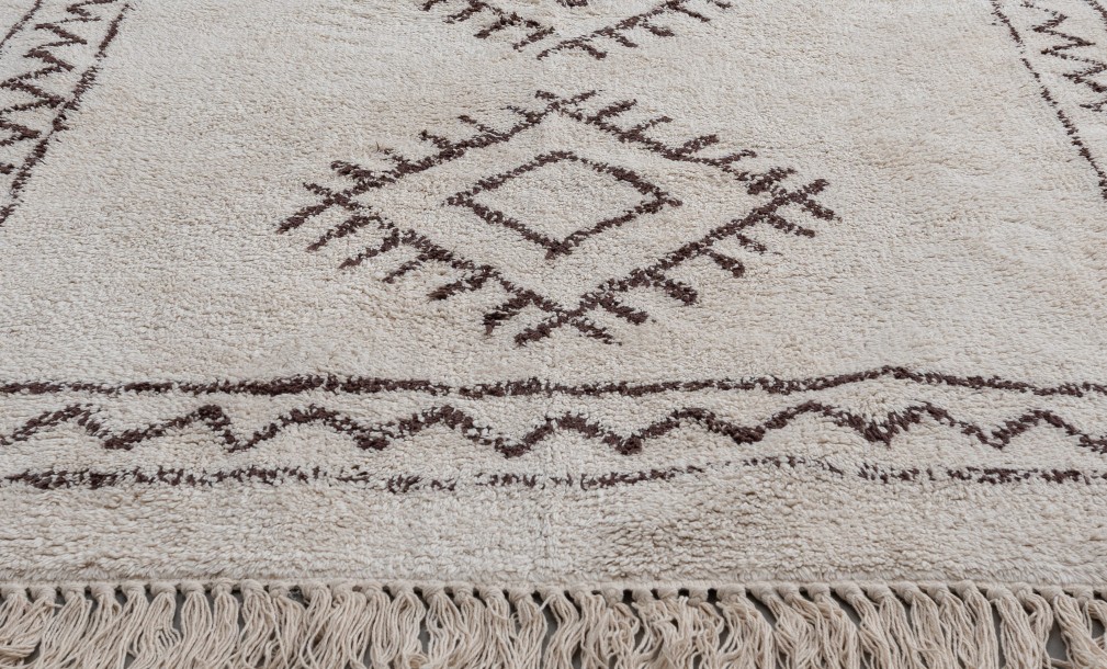 Rune Rug 120x180 cm (brown pattern) with fringe