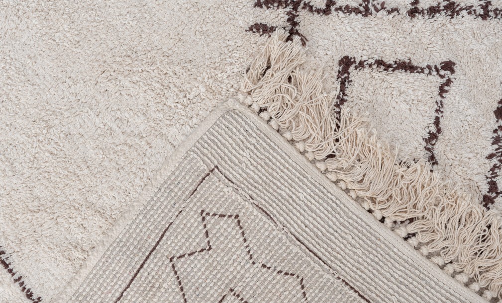 Rune Rug 120x180 cm (brown pattern) with fringe