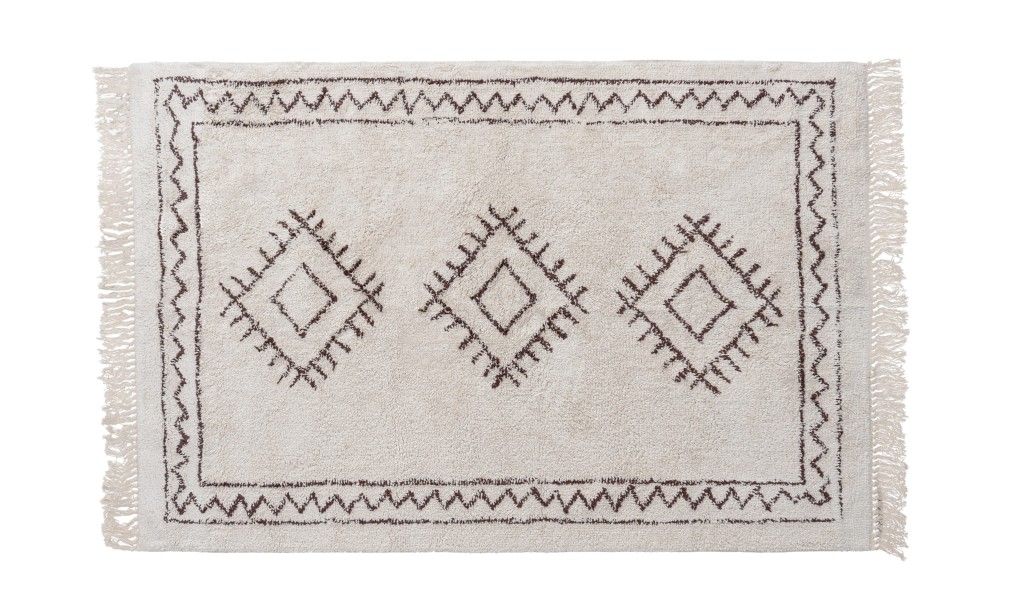Rune Rug 300x400 cm (brown pattern) with fringe