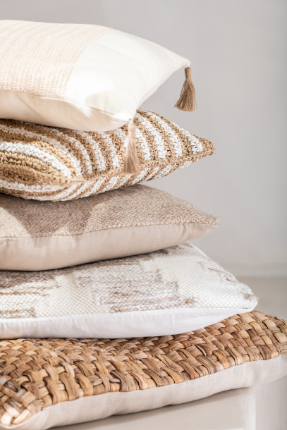 Woven Wool Beige Cushion