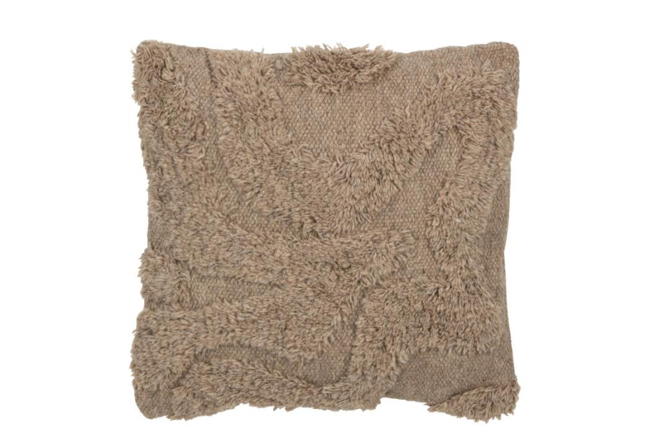 Tufted Curves Wool Beige Cushion