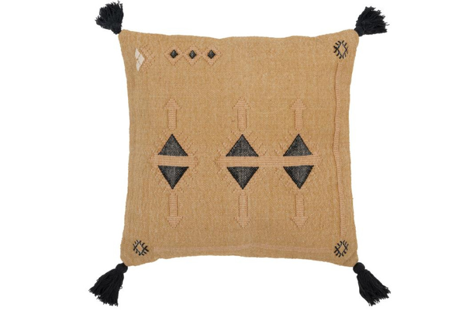 Triangles Cushion Natural/Black 