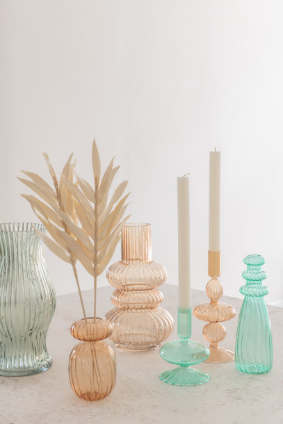 Yash Peach Glass Vase S