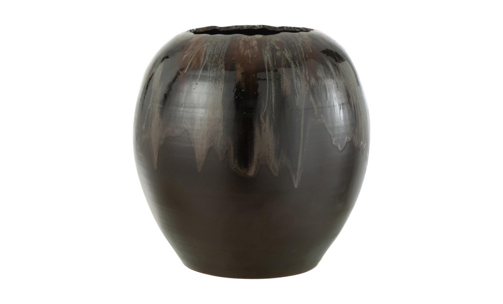 Rahu Brown Flower Pot L
