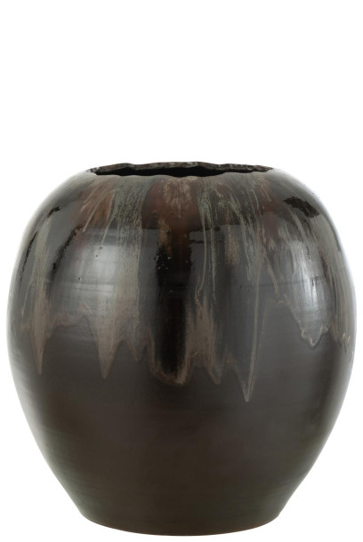 Rahu Brown Flower Pot L