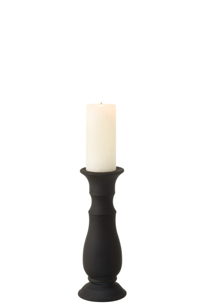 Candleholder Glass Matte Black S