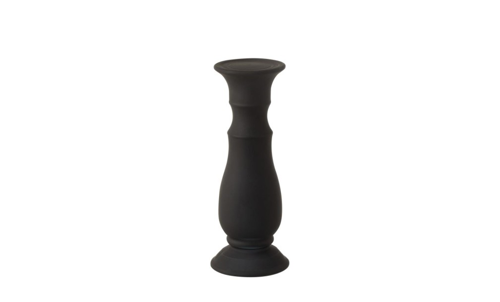 Candleholder Glass Matte Black S