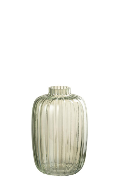 Vase Lines Glass Green S