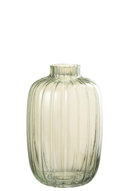 Vase Lines Glass Green M 