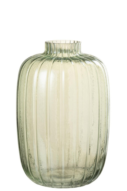 Vase Lines Glass Green L