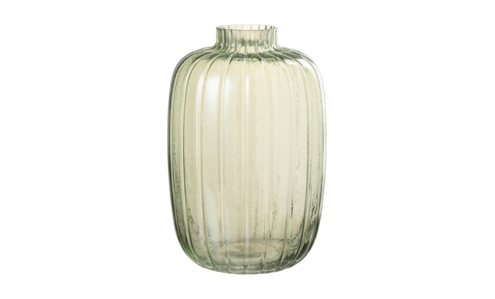 Vase Lines Glass Green L