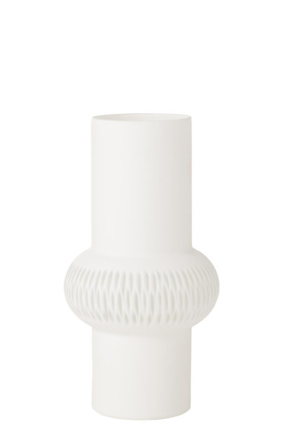 Stripe Vase Ball Glass White S