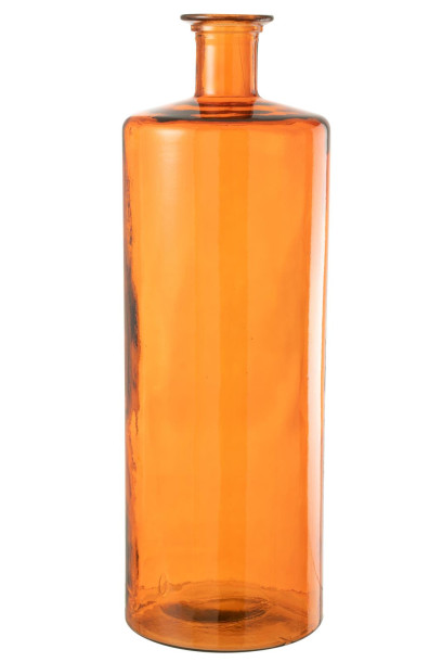 Wide Glass Orange Vase L