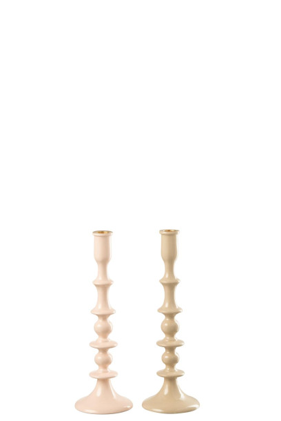Melanie Pink Candlestick Assortment Of 2