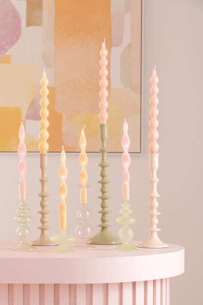 Melanie Pink Candlestick Assortment Of 2