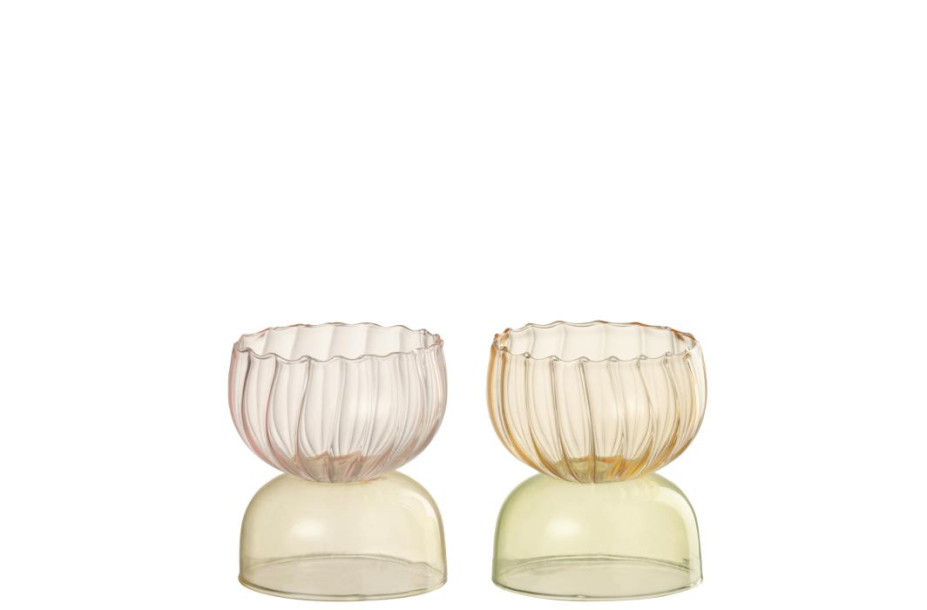 Half Glob Mix Candle Holder Assortment Of 2
