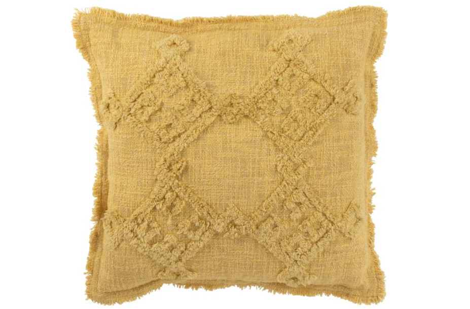 Fringes Mustard Cushion