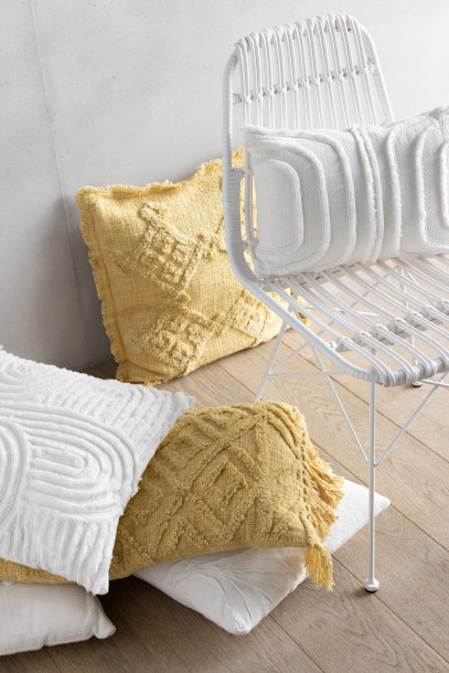 Fringes Mustard Cushion