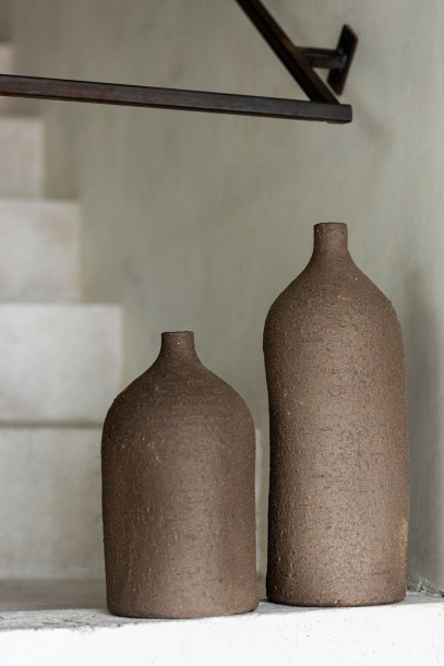 Enya Vase Bottle Brown L