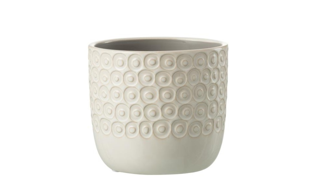 Flowerpot Ball Ceramic White M