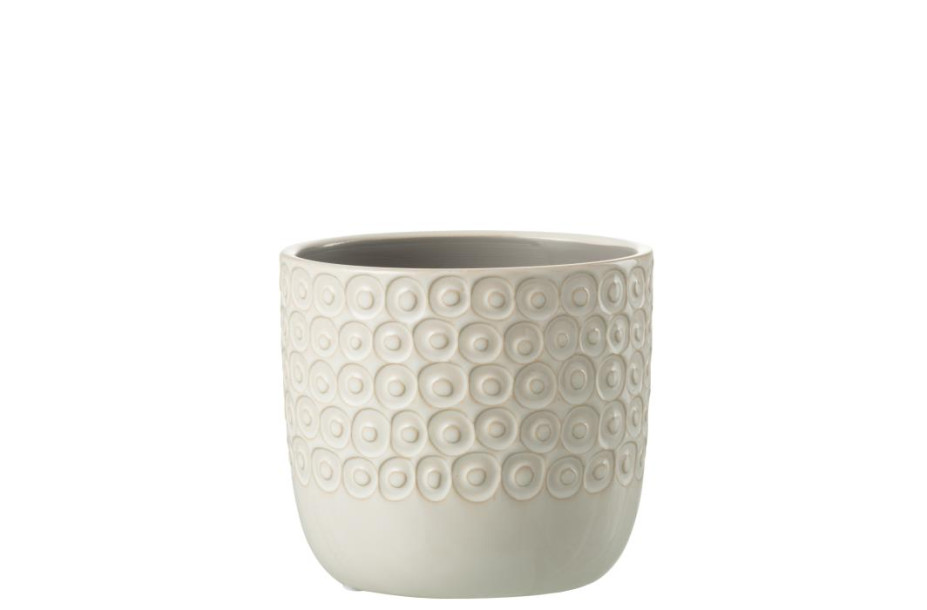 Flowerpot Ball Ceramic White M