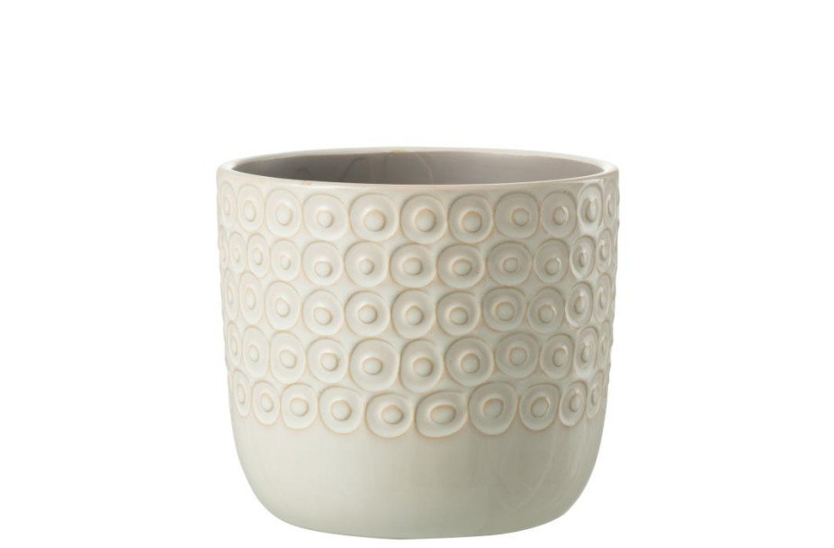 Flowerpot Ball Ceramic White L