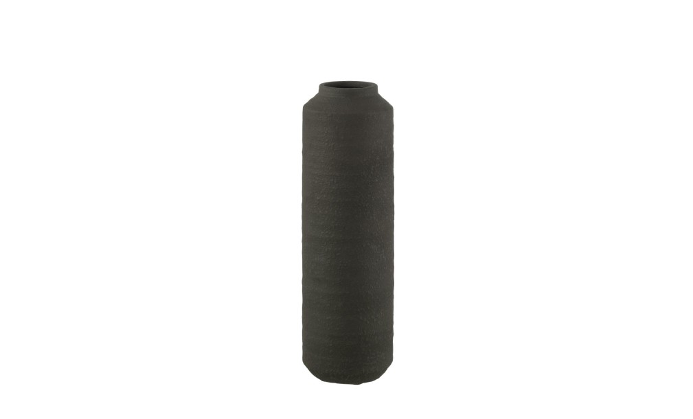 Cylindrical Vase Clay Black S