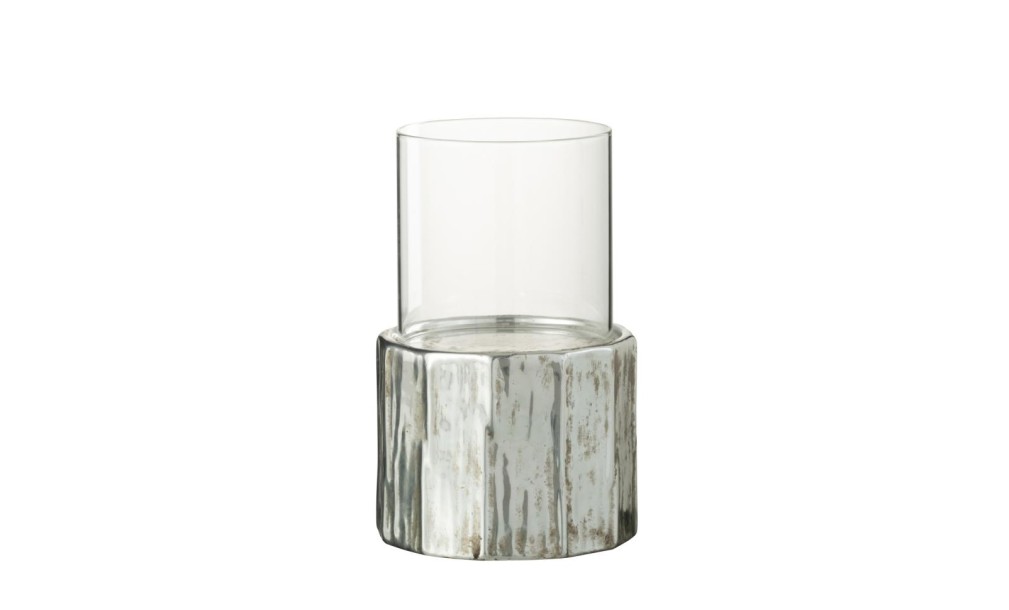 Ary Candle Holder Clay Silver S